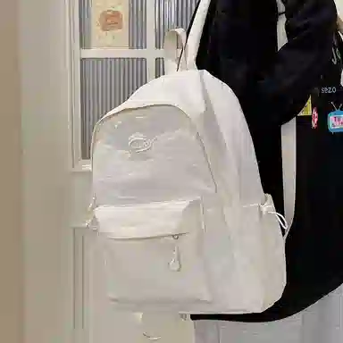 醇龙 轻便简约纯色背包休闲百搭大学生 尼龙 双肩包 男女同款情侣款 多色