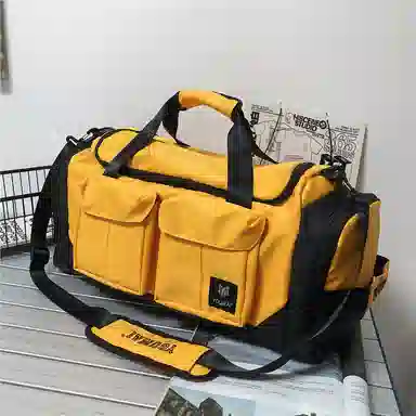 醇龙 大容量干湿分离多功能轻便防水 尼龙拼牛津布 旅行包 常规 男女同款情侣款 黄色/粉色/绿色/红色/黑色/卡其色