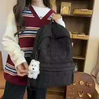 醇龙 设计感百搭简约学生 涤纶（聚酯纤维） 书包背包双肩包 女款 多色