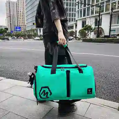 醇龙 多口袋 大容量 干湿分离 尼龙布 单肩斜挎旅行包 常规 男女同款情侣款 黑/卡其/粉/黄/红/青绿/蓝/军绿