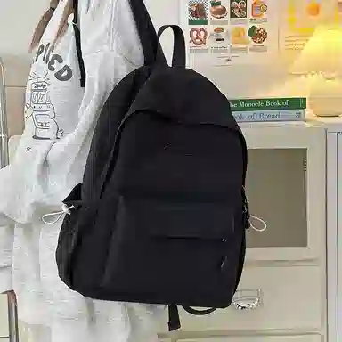 醇龙 轻便简约纯色背包休闲百搭大学生 尼龙 双肩包 男女同款情侣款 多色