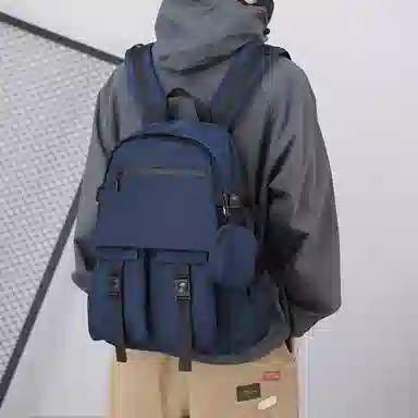 醇龙 双肩包男士简约大容量背包尼龙日系大学生背包男款 多色