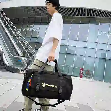 醇龙 大容量 轻便时尚 干湿分离 简约纯色 尼龙 单肩斜挎旅行包 常规 男女同款情侣款 黑/青绿/黄/粉/军绿/卡其