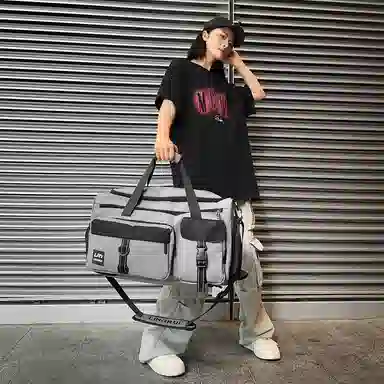 醇龙 多口袋干湿分离 尼龙 旅行包 男女同款情侣款 黑/军绿/灰/果绿