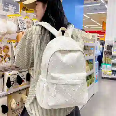 醇龙 韩系轻便旅游百搭大容量 尼龙 双肩包 常规 女款 白色/黑色/粉红色