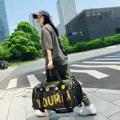 醇龙 多功能干湿分离休闲简约短途旅游时尚百搭 尼龙布 旅行包 男女同款情侣款 黑/青绿/军绿/黄/粉/卡其