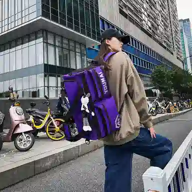 醇龙 中性风休闲简约旅游时尚百搭多功能 尼龙布 旅行包 男女同款情侣款 黑/黄/紫/红/灰/青绿/粉