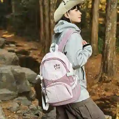 醇龙 港风运动休闲百搭书包轻便学生大容量登山超轻旅游背包 尼龙 双肩包 女款 多色