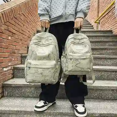 醇龙 日系校园简约百搭高中学生初中生上课大书包 尼龙 双肩包 大号 男女同款情侣款 多色