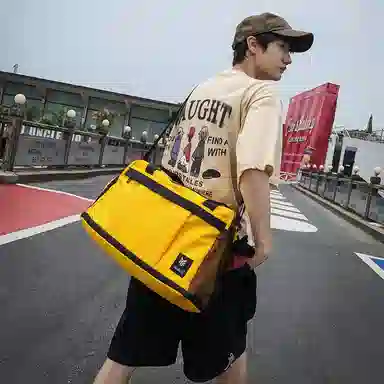 醇龙 中性风休闲简约短途旅游时尚百搭 尼龙 旅行包 常规 男女同款情侣款 黑/红/黄/卡其/青绿/军绿/粉