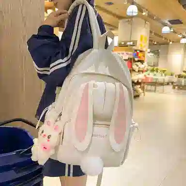 醇龙 韩版学生大容量小清新兔子外出旅行 双肩包 女款 尼龙 多色