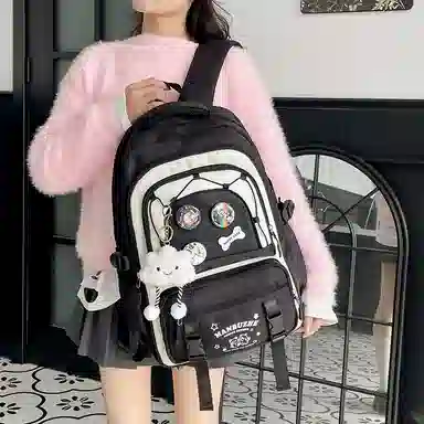 醇龙 可爱高中生初中生学生女大学生休闲旅游轻便电脑背包 帆布 双肩包 常规 女款 多色