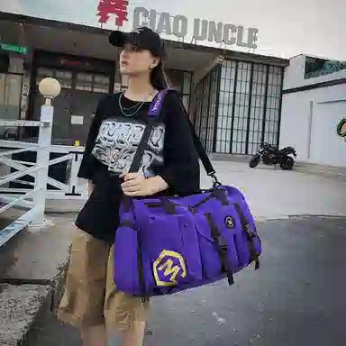 醇龙 休闲简约多功能干湿分离旅游时尚百搭 牛津复合布 旅行包 常规 男女同款情侣款 黑/卡其/红/粉/紫/黄/青绿/牛仔蓝/军绿