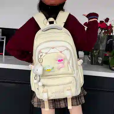 醇龙 可爱高中生初中生学生女大学生休闲旅游轻便电脑背包 帆布 双肩包 常规 女款 多色