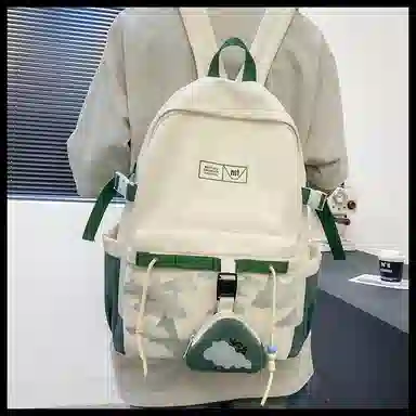 醇龙 中式国风书包小清新初高中女生森系男大学生短途 尼龙 双肩包 常规 男女同款情侣款 多色