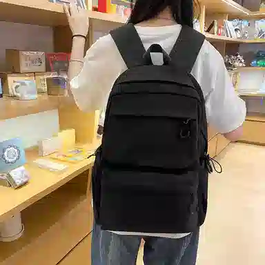 醇龙 超酷简约纯色大容量 尼龙 双肩包 男女同款情侣款 白色/灰色/黑色/黄色