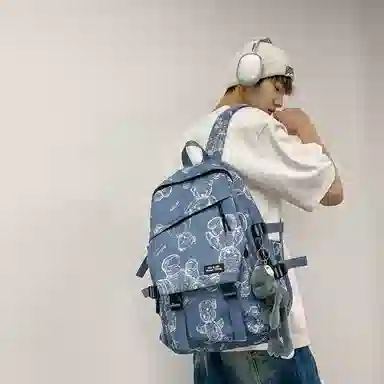 醇龙 大容量简约 尼龙 男女通用 双肩包 多色