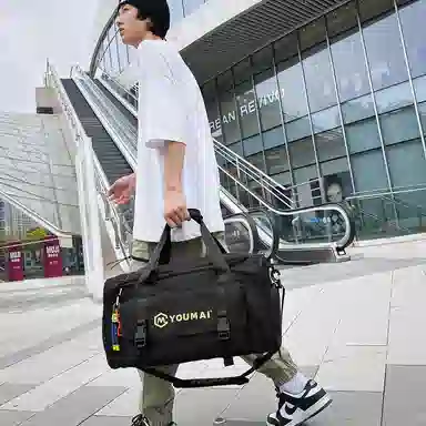 醇龙 大容量 轻便时尚 干湿分离 简约纯色 尼龙 单肩斜挎旅行包 常规 男女同款情侣款 黑/青绿/黄/粉/军绿/卡其