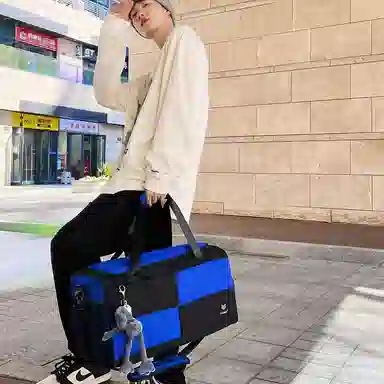 醇龙 大容量短途旅行干湿分离多用 牛津布 单肩包 男女同款情侣款 黑/青绿/蓝/灰/粉/紫/黄/红/白