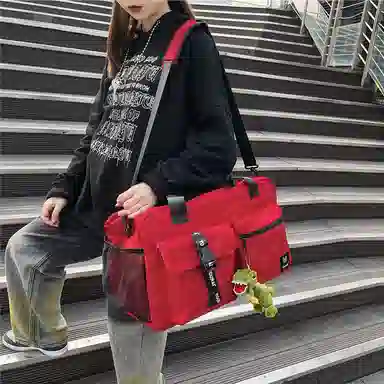 醇龙 大容量干湿分离短途多口袋 尼龙 单肩旅行包 常规 男女同款情侣款 黑/红/卡其/粉 /黄/绿