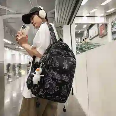 醇龙  尼龙男女通用多色大容量双肩包