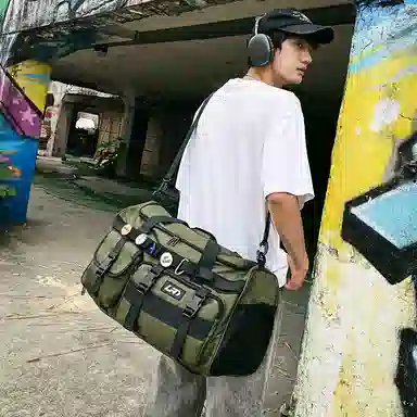 醇龙 多功能干湿分离多口袋 尼龙 旅行包 常规 男女同款情侣款 黑/灰/军绿/果绿