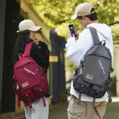 醇龙 大容量 复古 原宿风 休闲大学生 双肩包 男女同款情侣款 尼龙 多色