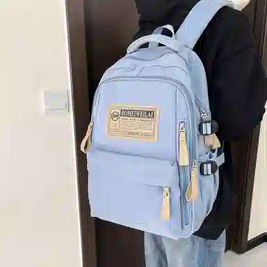 醇龙 初中高中生大容量轻便耐脏学生旅行 双肩包 男女同款情侣款 尼龙 多色