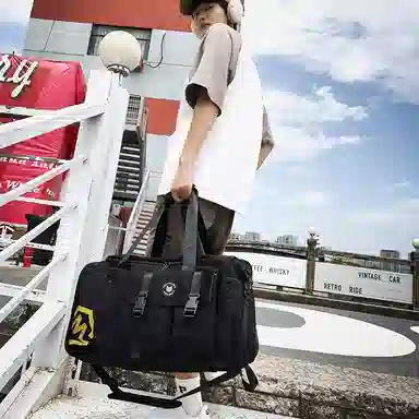 醇龙 休闲简约多功能干湿分离旅游时尚百搭 牛津复合布 旅行包 常规 男女同款情侣款 黑/卡其/红/粉/紫/黄/青绿/牛仔蓝/军绿