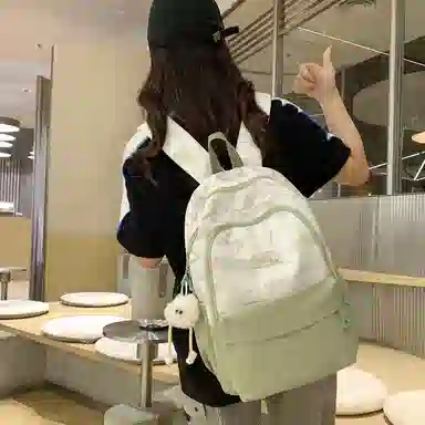 醇龙  休闲简约小众扎染大容量    双肩包  女款