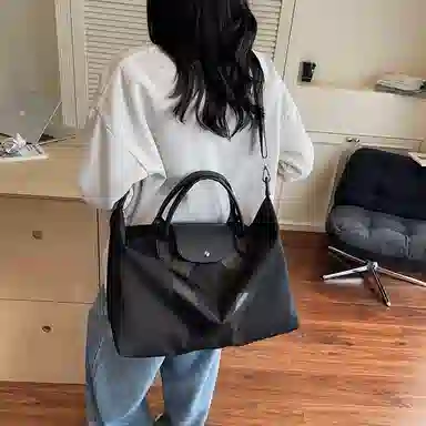 醇龙 休闲高级感通勤 尼龙 单肩包手提包 常规 男女同款情侣款 黑色/卡其