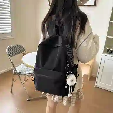 醇龙 纯色简约大学生时尚旅行高中学生 尼龙 双肩包 男女同款情侣款 多色