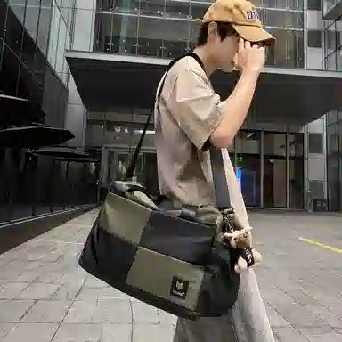 醇龙 大容量干湿分离时尚 尼龙 单肩包 男女同款情侣款 黑/红/黄/卡其/青绿/军绿/粉