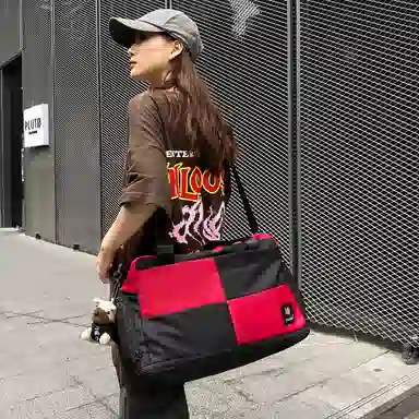 醇龙 大容量干湿分离时尚 尼龙 单肩包 男女同款情侣款 黑/红/黄/卡其/青绿/军绿/粉