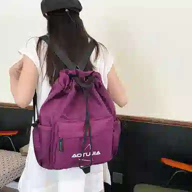 醇龙 抽绳运动大容量背包旅行简易健身轻便篮球口袋 尼龙 单肩包双肩包 男女同款情侣款 多色