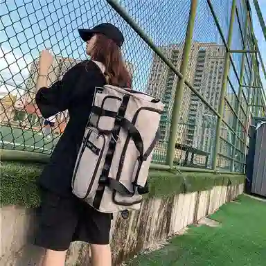 醇龙 多功能干湿分离简约短途旅游时尚百搭 尼龙 旅行包 男女同款情侣款 黑/粉/黄/绿/卡其/牛仔蓝