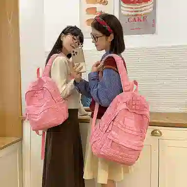 醇龙 大学生初高中百搭旅行轻便通勤包 泡泡料 双肩包 女款 多色