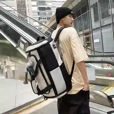 醇龙 简约多功能干湿分离百搭休闲撞色设计短途旅游时尚百搭 牛津布 旅行包 男女同款情侣款 蓝/灰/粉/青绿/黑/红/黄/紫