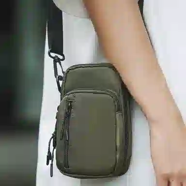 醇龙 潮流休闲 尼龙 手机包 男女同款情侣款 黑色/白色/桔色/绿色