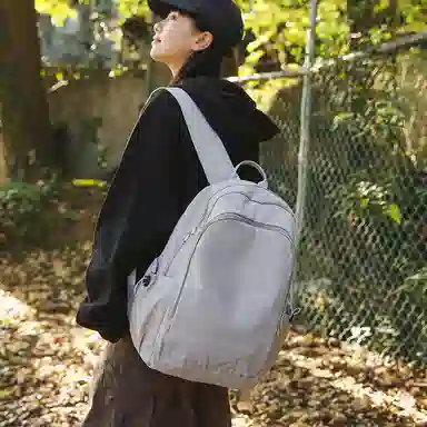 醇龙 书包韩版时尚纯色轻便大容量百搭旅行背包潮 尼龙 双肩包 常规 男女同款情侣款 多色