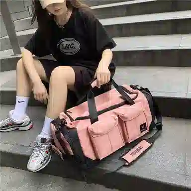 醇龙 大容量干湿分离多功能轻便防水 尼龙拼牛津布 旅行包 常规 男女同款情侣款 黄色/粉色/绿色/红色/黑色/卡其色