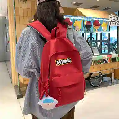 醇龙 高颜值书包小众大容量大学生初中高中韩系可爱简约背包 尼龙 双肩包 女款 多色