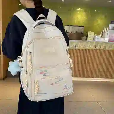 醇龙 韩版简约潮初高中学生书包大容量轻便背包 尼龙 双肩包 女款 多色