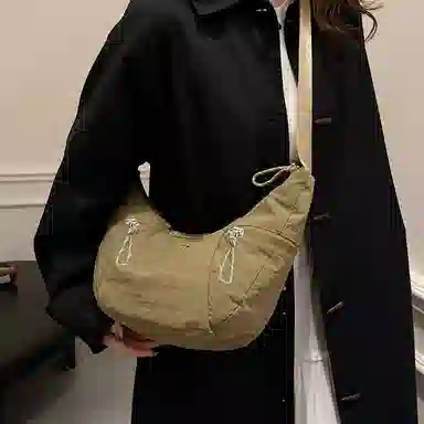 醇龙 简约休闲大容量百搭通勤轻便运动饺子学生百搭 尼龙 斜挎腋下单肩包 男女同款情侣款 多色