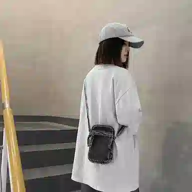 醇龙  男女通用多色质感斜挎小包包迷你单肩包复古设计感牛仔布手机包