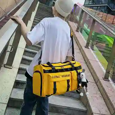 醇龙 多功能大容量干湿分离多功能 尼龙布 旅行包 男女同款情侣款 黑/青绿/军绿/红/黄/卡其/粉