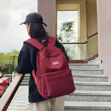 醇龙 日系校园简约百搭高中学生初中生上课大书包 尼龙 双肩包 大号 男女同款情侣款 多色