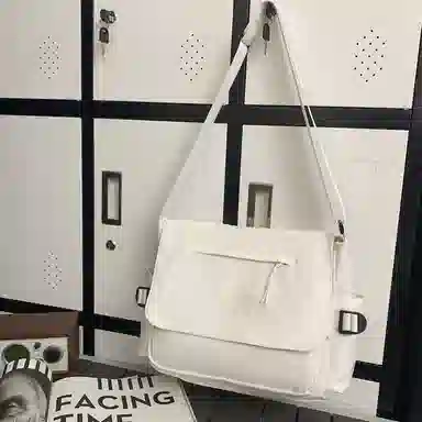 醇龙 时尚休闲简约百搭 尼龙 单肩斜挎包 常规 男女同款情侣款 黑色/蓝色/纯白/白配黑