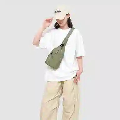 醇龙 韩潮时尚多功能简约纯色 尼龙 胸包 常规 男女同款情侣款 多色