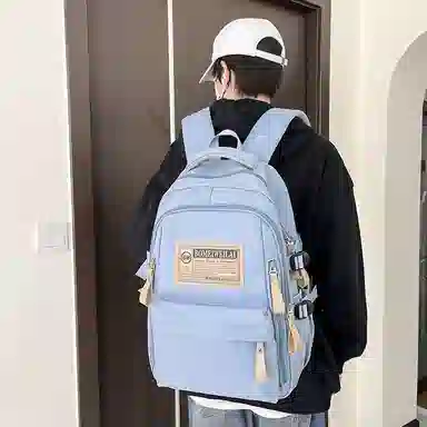 醇龙 初中高中生大容量轻便耐脏学生旅行 双肩包 男女同款情侣款 尼龙 多色